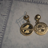Human Being Small Earrings 18mm - in Brass