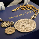 Human Being Medallion Necklace - in Brass