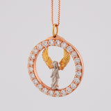 Angel in the Halo - 14k Rose Gold - Platinum
