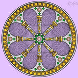 Rosone di Fede Emerald & Diamond Medallion Necklace — 18K Gold & Platinum