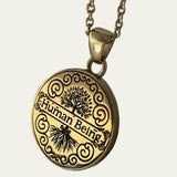 Human Being Small Necklace - in Brass