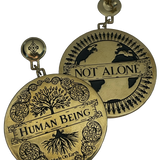 Human Being Larger Earring - in Brass