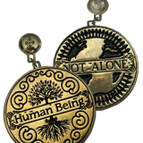 Human Being Small Earrings - in Brass