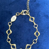 Full view of the Sacred Mandorla Golden Chain Bracelet crafted in brass with 14K gold PVD plating