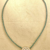 Rosone di Fede Emerald & Diamond Medallion Necklace — 18K Gold & Platinum