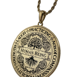 Human Being Larger Necklace - in Brass